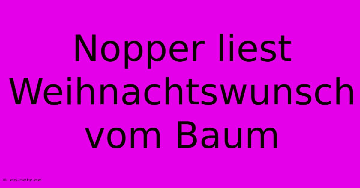 Nopper Liest Weihnachtswunsch Vom Baum