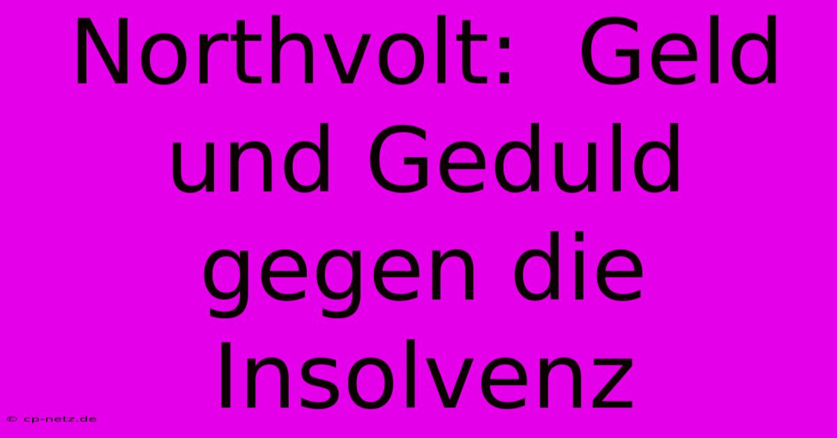 Northvolt:  Geld Und Geduld Gegen Die Insolvenz