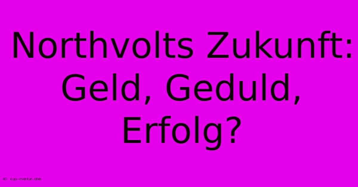 Northvolts Zukunft: Geld, Geduld, Erfolg?