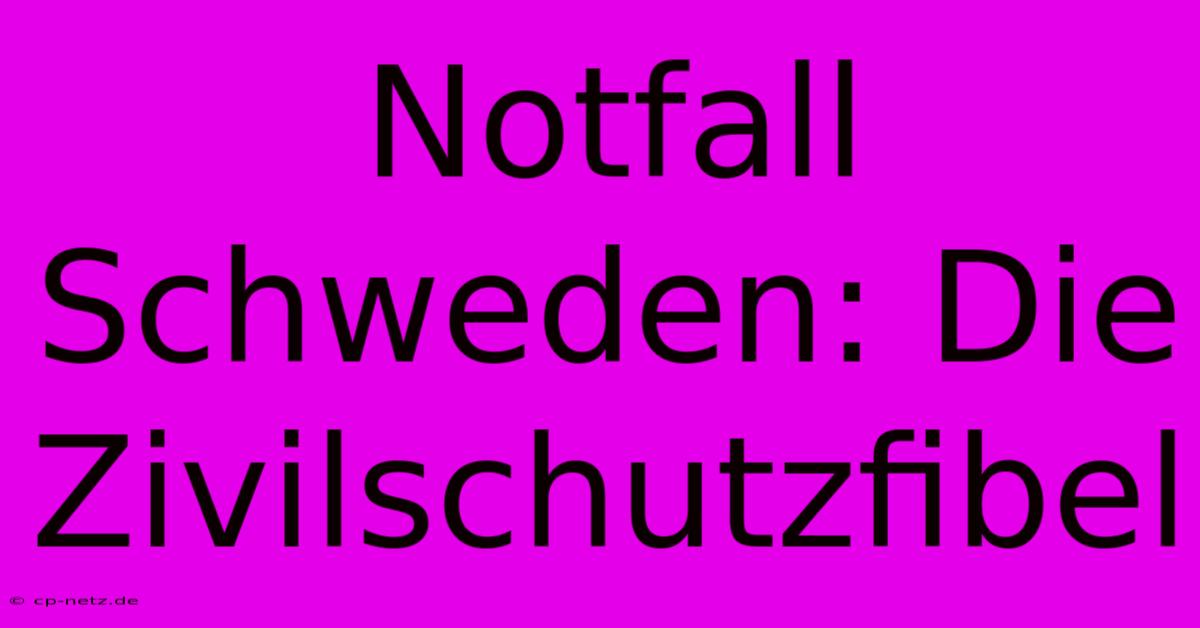 Notfall Schweden: Die Zivilschutzfibel