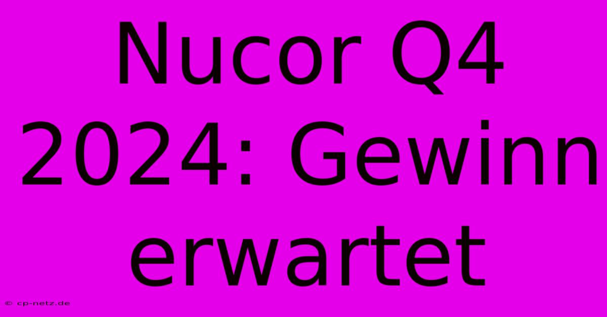 Nucor Q4 2024: Gewinn Erwartet