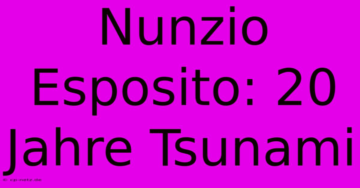 Nunzio Esposito: 20 Jahre Tsunami