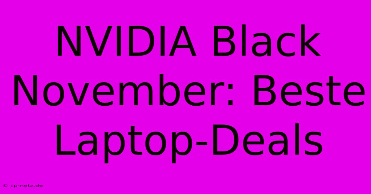 NVIDIA Black November: Beste Laptop-Deals