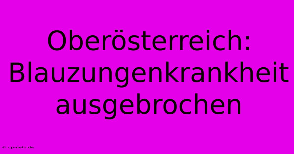 Oberösterreich: Blauzungenkrankheit Ausgebrochen