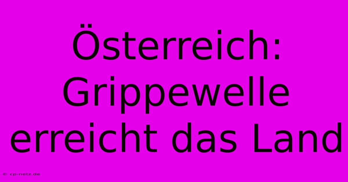 Österreich: Grippewelle Erreicht Das Land