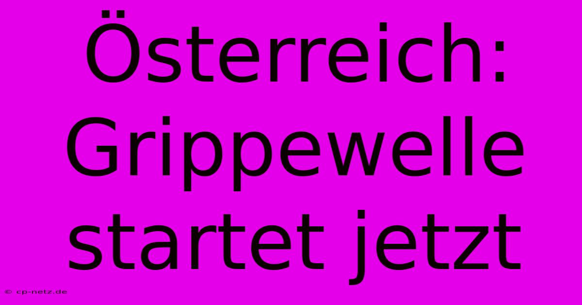 Österreich: Grippewelle Startet Jetzt