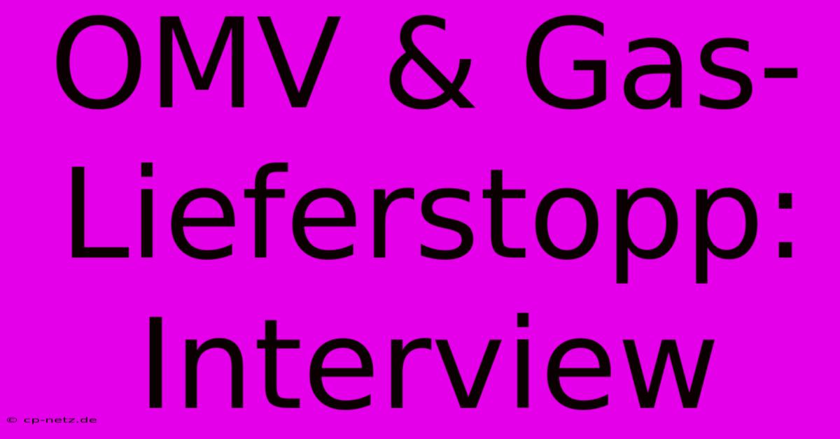 OMV & Gas-Lieferstopp: Interview