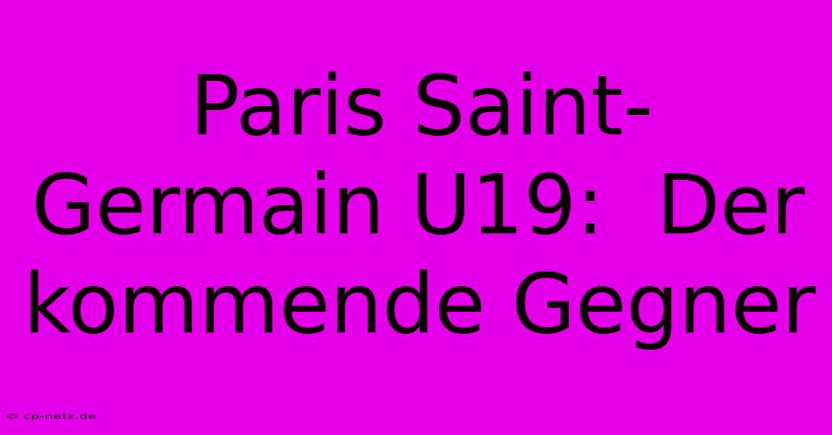 Paris Saint-Germain U19:  Der Kommende Gegner