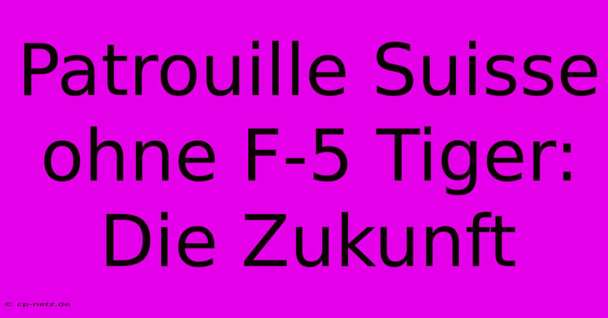 Patrouille Suisse Ohne F-5 Tiger: Die Zukunft