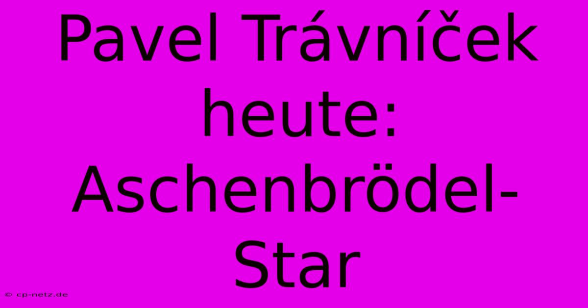 Pavel Trávníček Heute: Aschenbrödel-Star