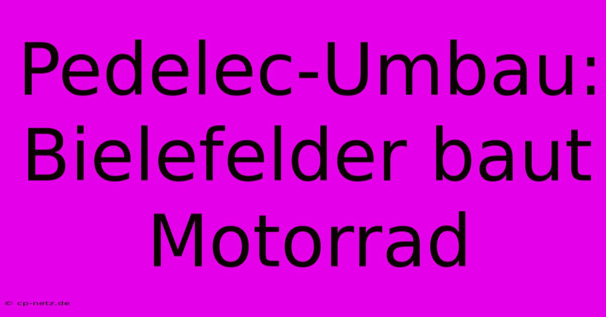 Pedelec-Umbau: Bielefelder Baut Motorrad