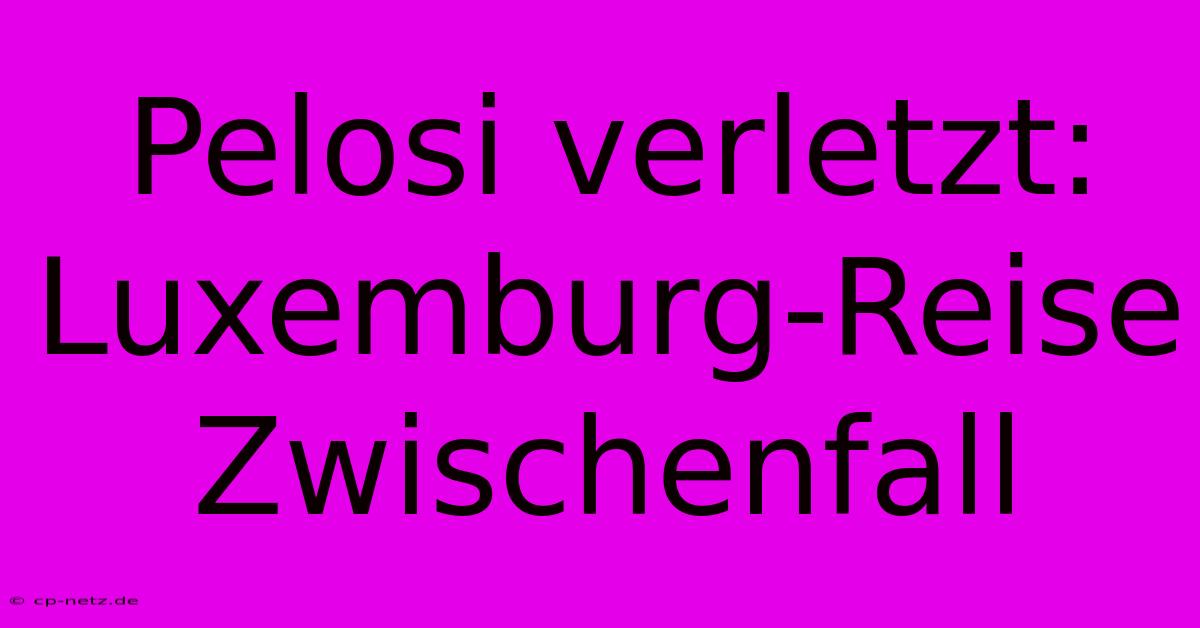 Pelosi Verletzt: Luxemburg-Reise Zwischenfall