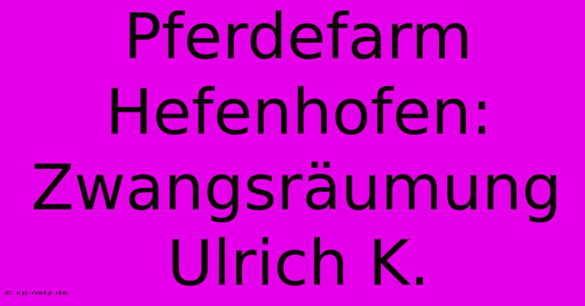 Pferdefarm Hefenhofen: Zwangsräumung Ulrich K.