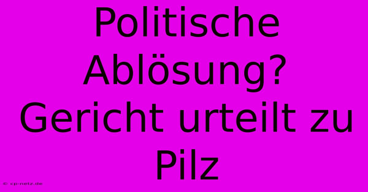 Politische Ablösung? Gericht Urteilt Zu Pilz