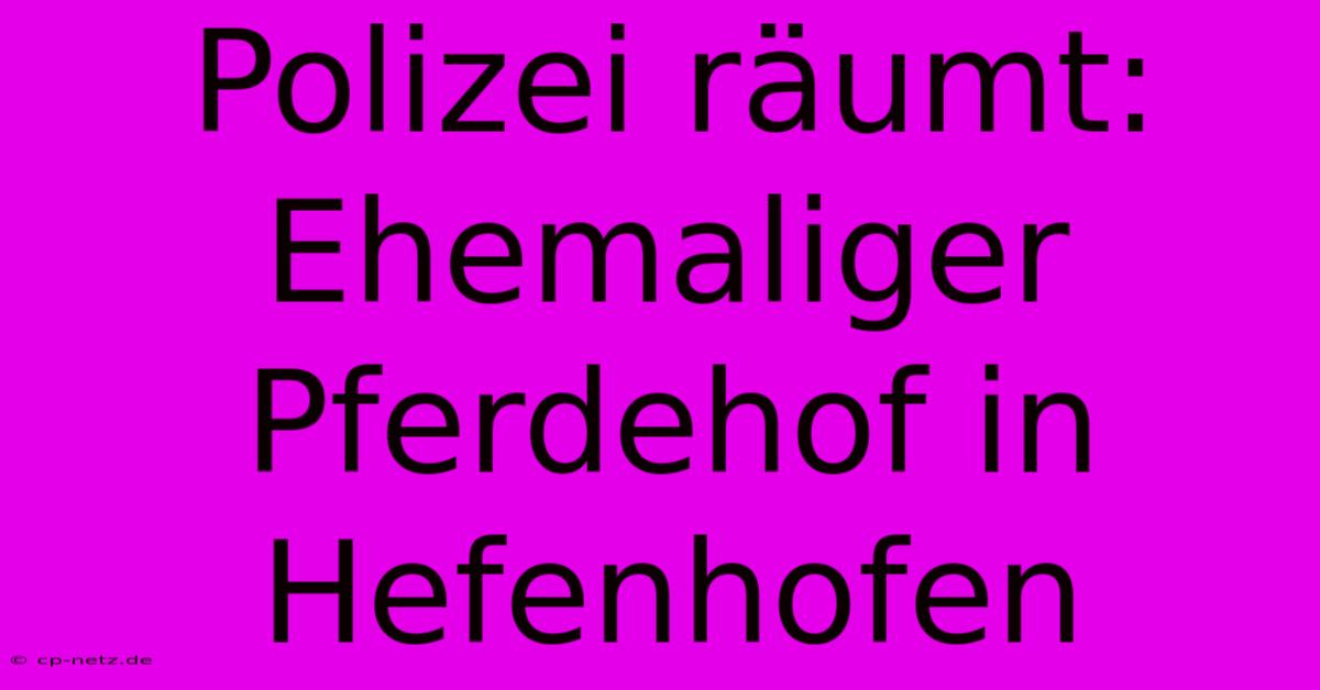 Polizei Räumt:  Ehemaliger Pferdehof In Hefenhofen