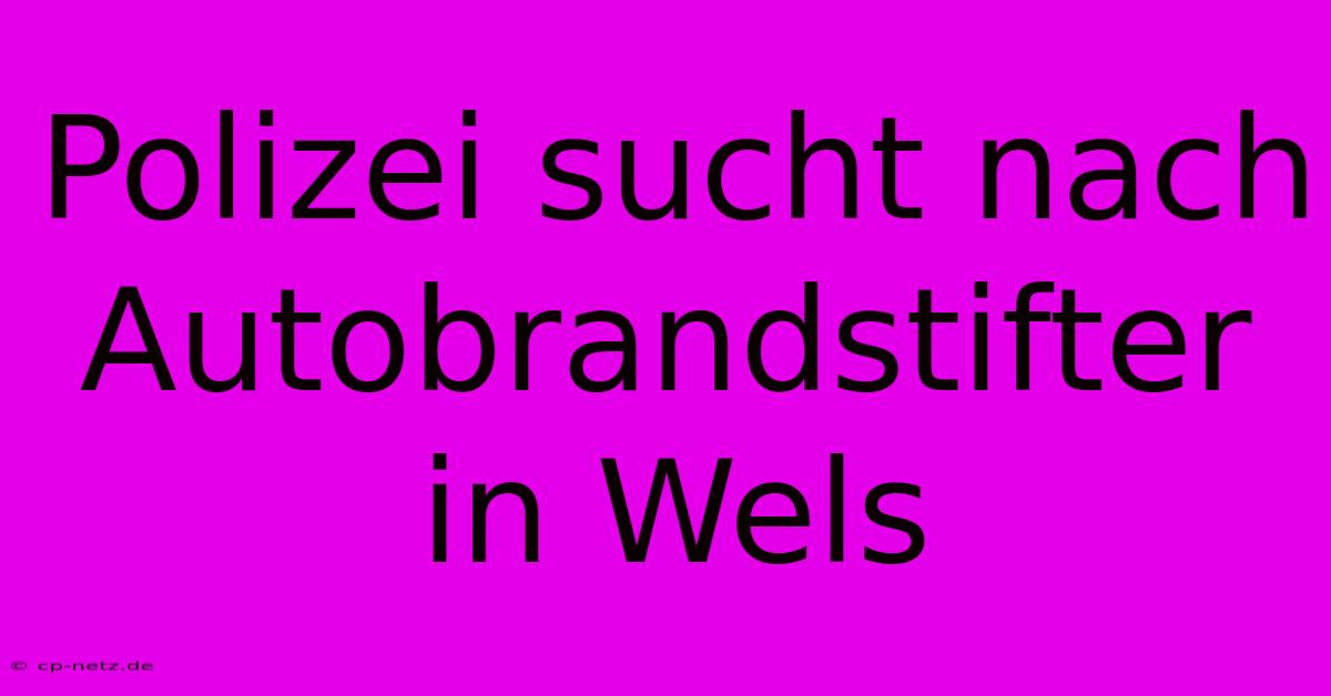 Polizei Sucht Nach Autobrandstifter In Wels