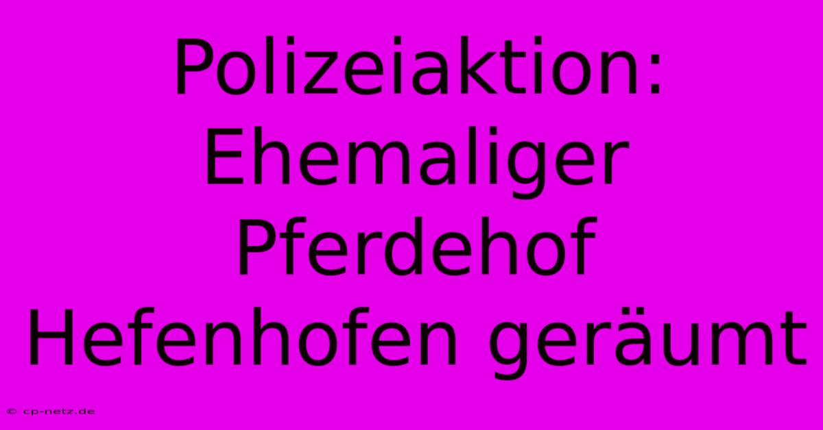 Polizeiaktion: Ehemaliger Pferdehof Hefenhofen Geräumt