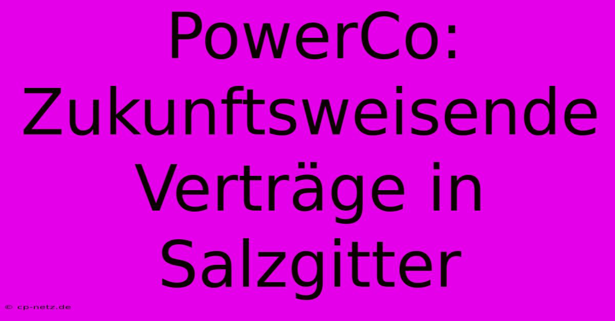 PowerCo: Zukunftsweisende Verträge In Salzgitter