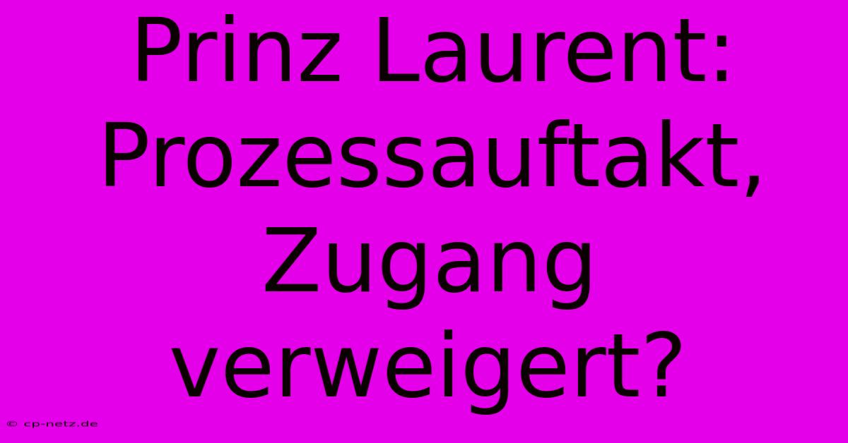 Prinz Laurent: Prozessauftakt, Zugang Verweigert?