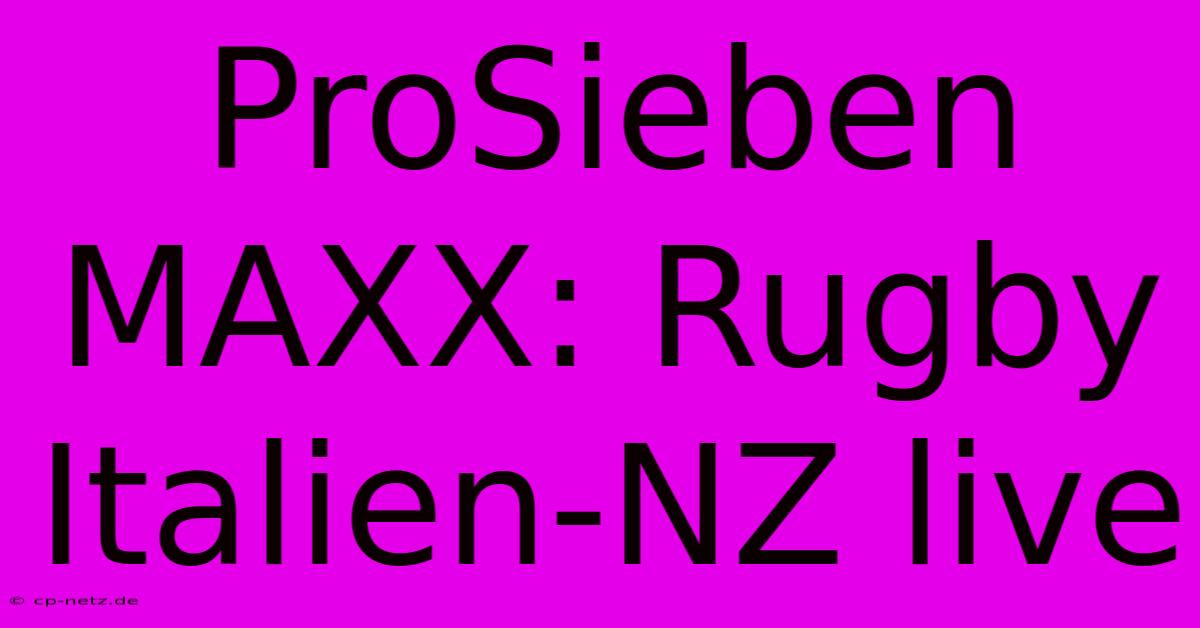 ProSieben MAXX: Rugby Italien-NZ Live