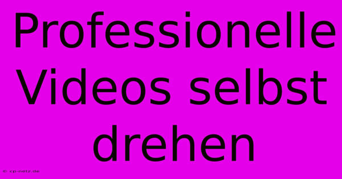 Professionelle Videos Selbst Drehen