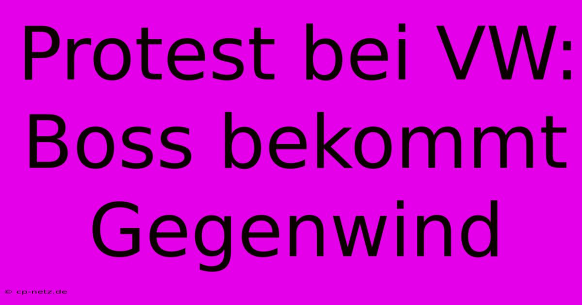 Protest Bei VW: Boss Bekommt Gegenwind