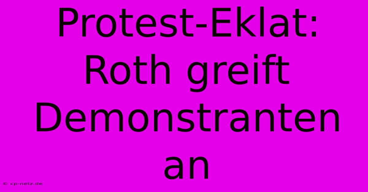 Protest-Eklat: Roth Greift Demonstranten An