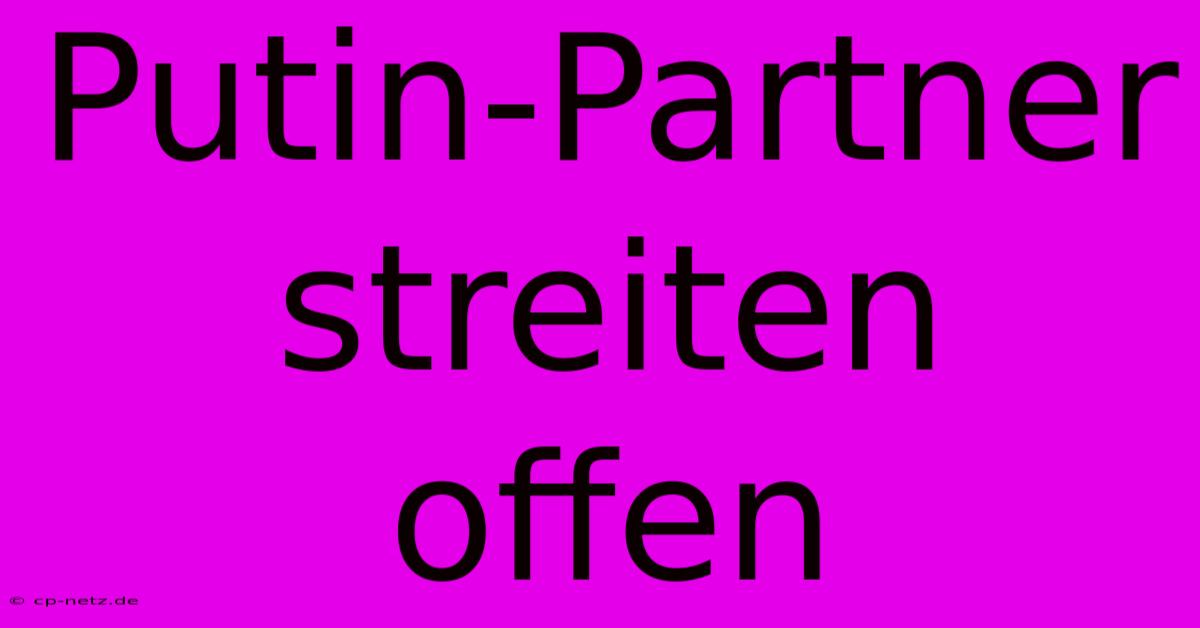 Putin-Partner Streiten Offen