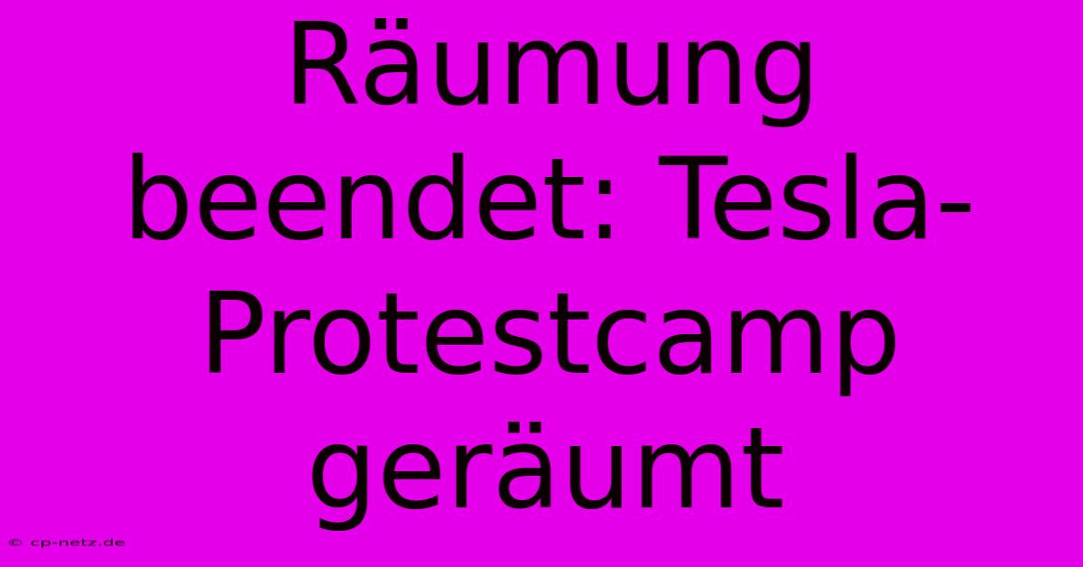 Räumung Beendet: Tesla-Protestcamp Geräumt