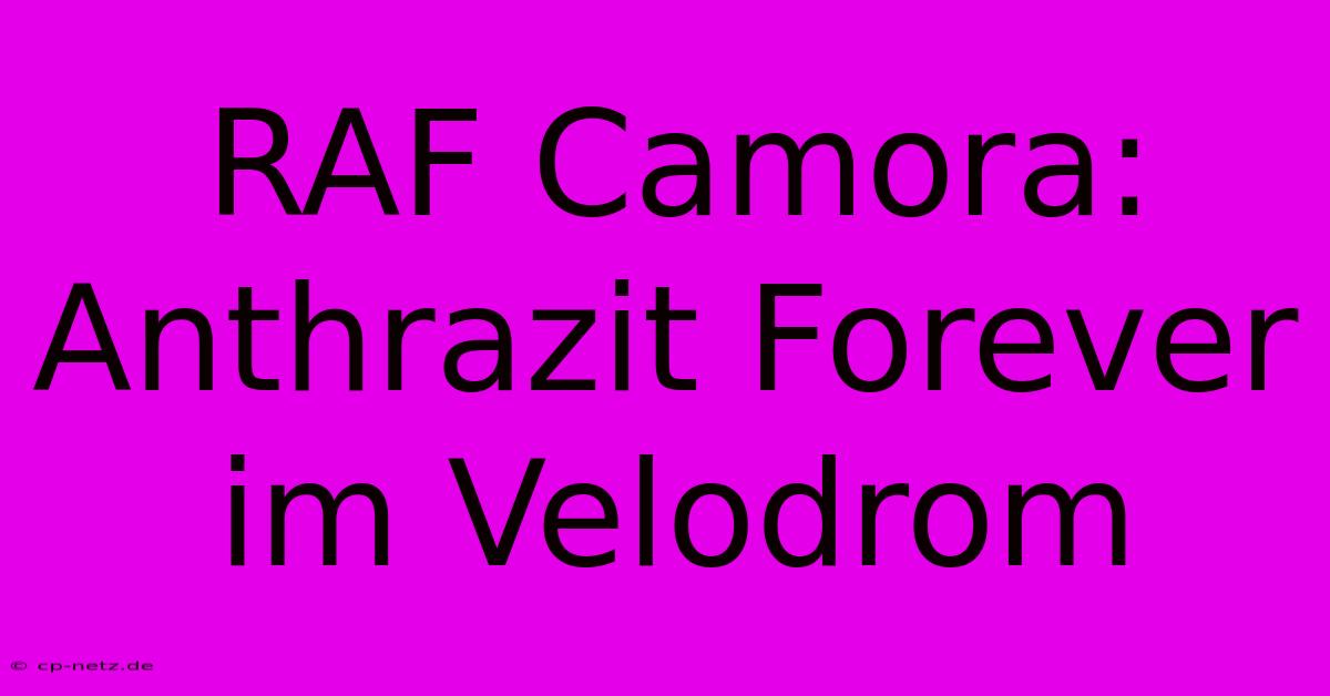 RAF Camora: Anthrazit Forever Im Velodrom