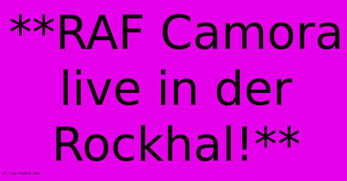 **RAF Camora Live In Der Rockhal!**