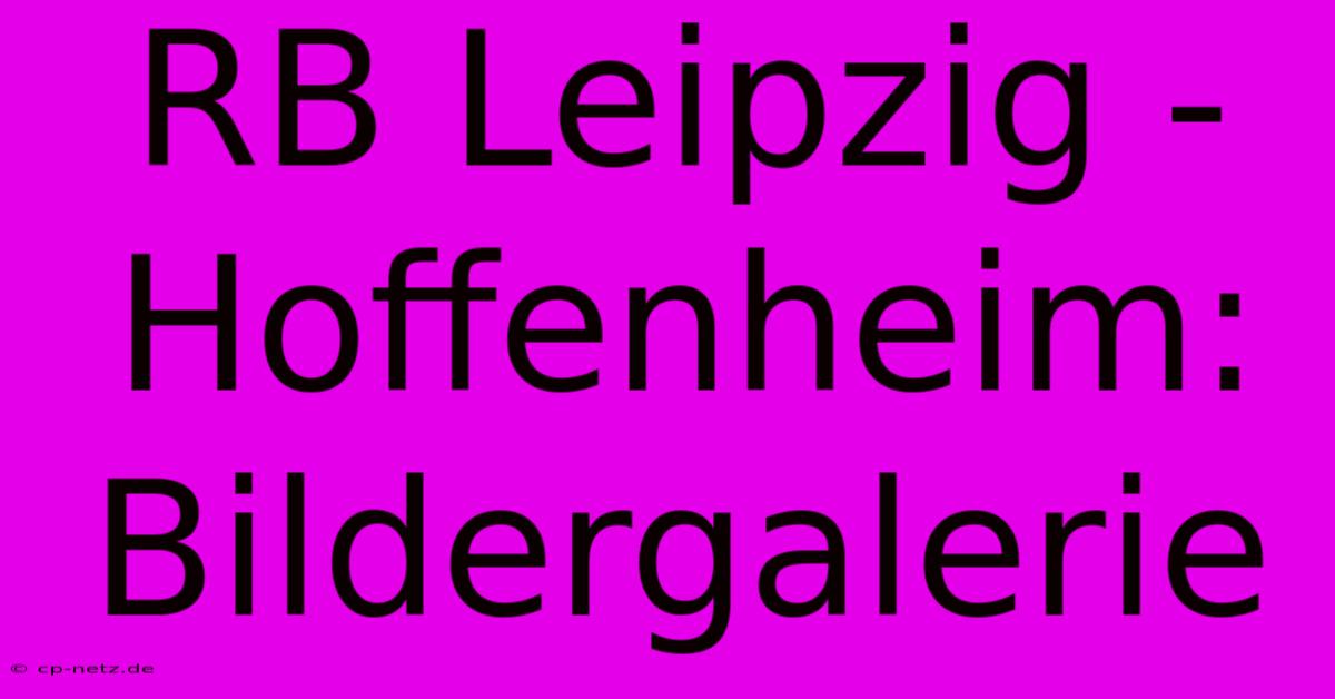 RB Leipzig - Hoffenheim: Bildergalerie