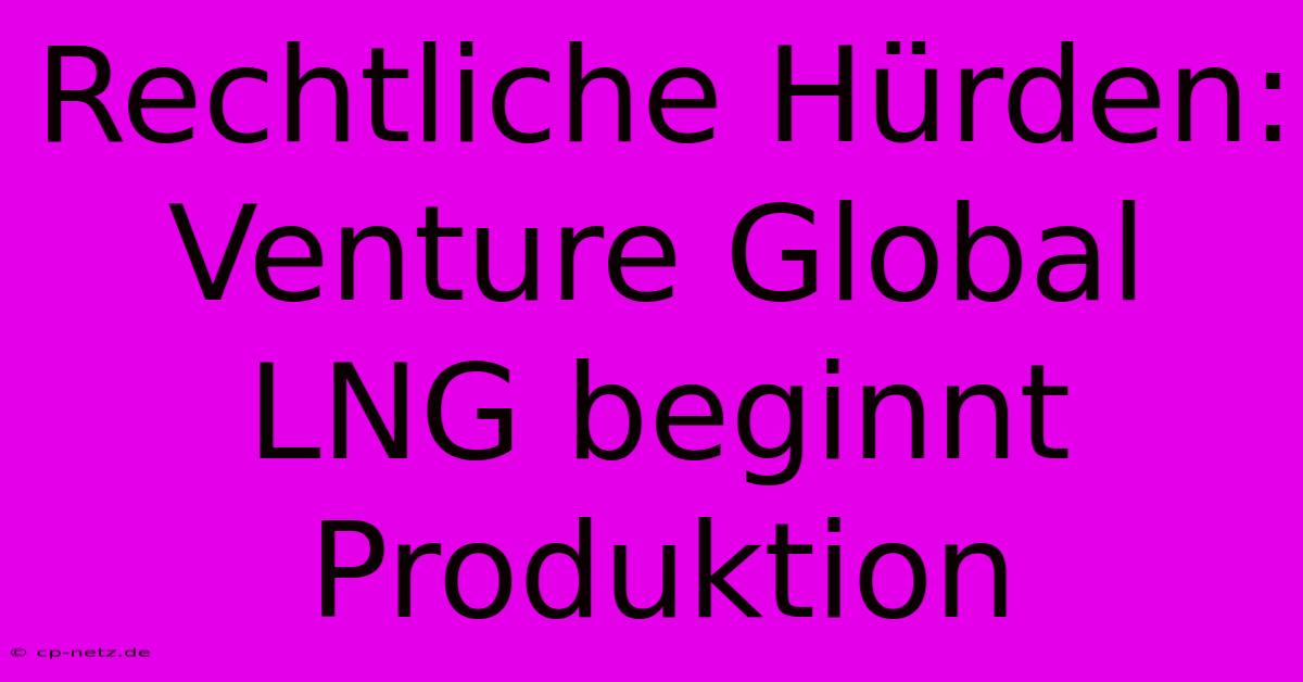 Rechtliche Hürden: Venture Global LNG Beginnt Produktion