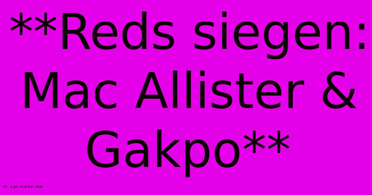 **Reds Siegen: Mac Allister & Gakpo**