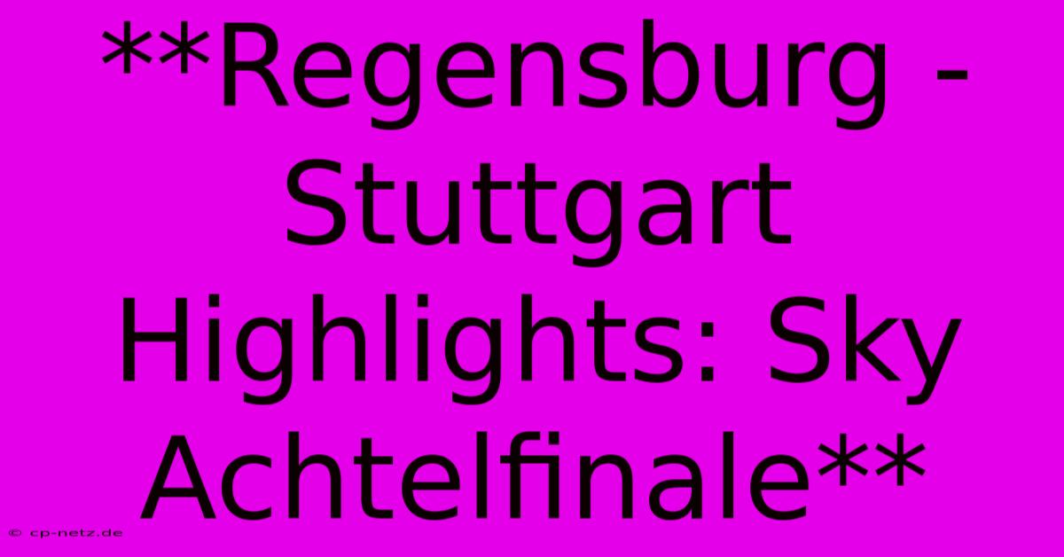 **Regensburg - Stuttgart Highlights: Sky Achtelfinale**