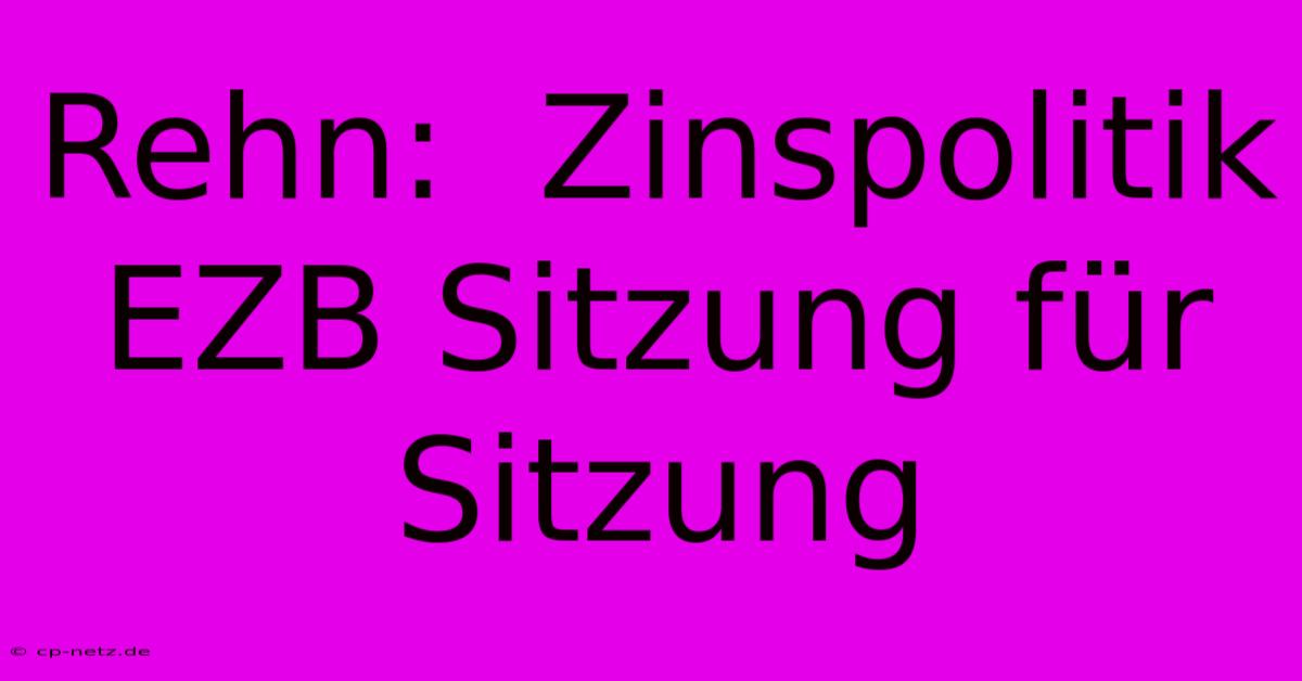 Rehn:  Zinspolitik EZB Sitzung Für Sitzung