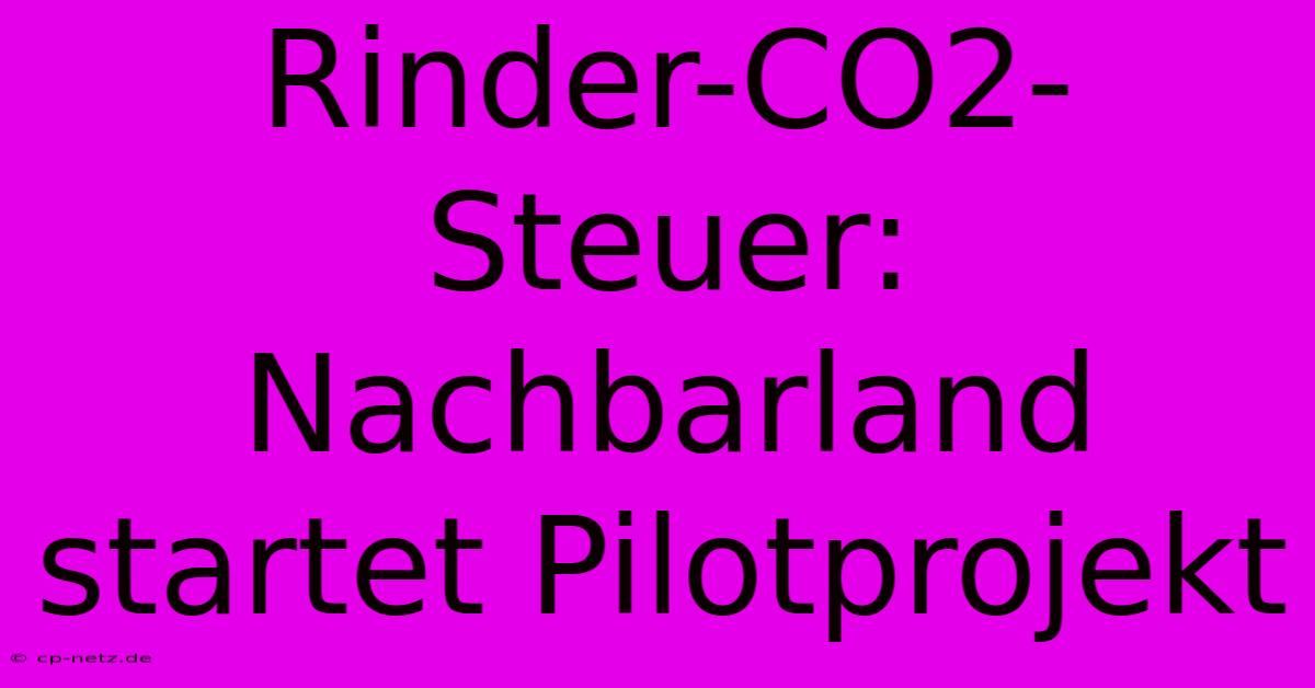 Rinder-CO2-Steuer: Nachbarland Startet Pilotprojekt