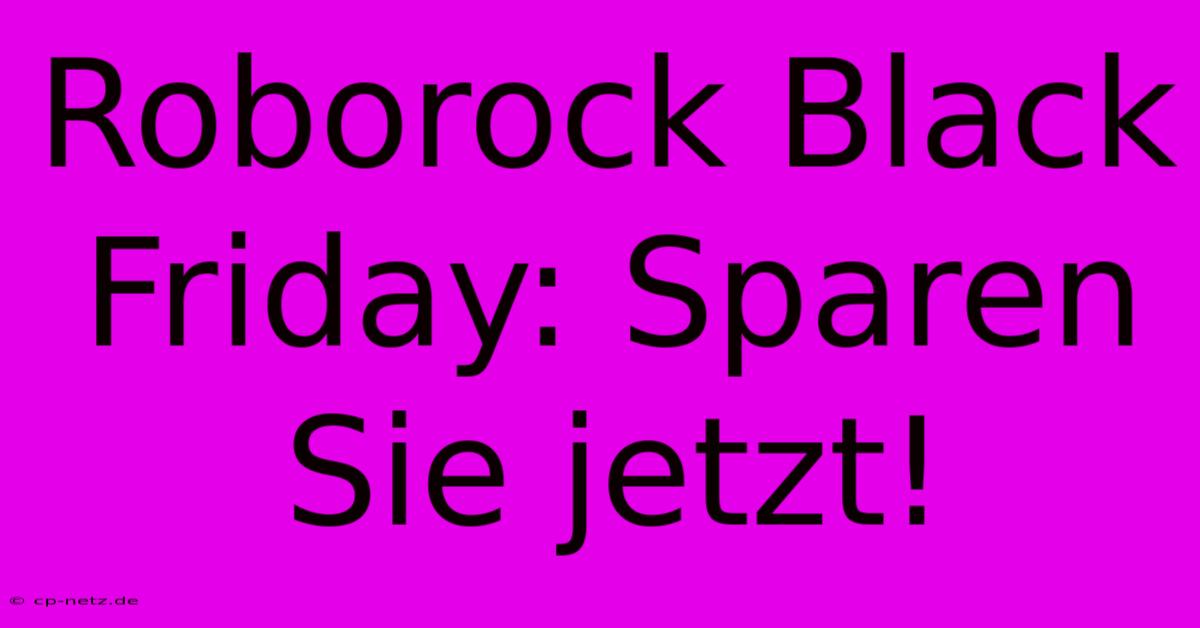 Roborock Black Friday: Sparen Sie Jetzt!