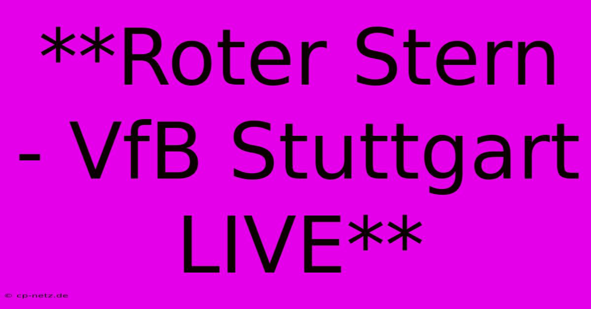 **Roter Stern - VfB Stuttgart LIVE**