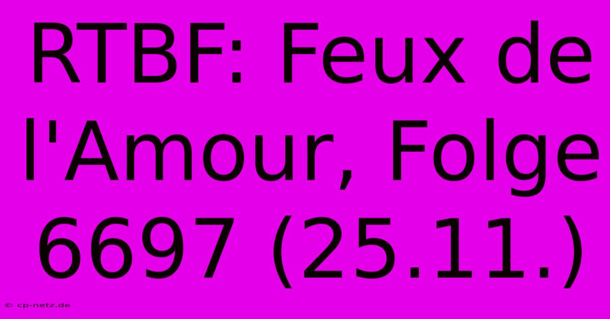 RTBF: Feux De L'Amour, Folge 6697 (25.11.)