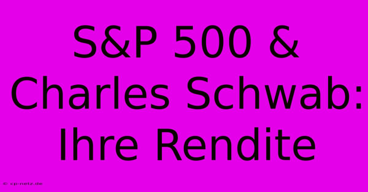 S&P 500 & Charles Schwab: Ihre Rendite