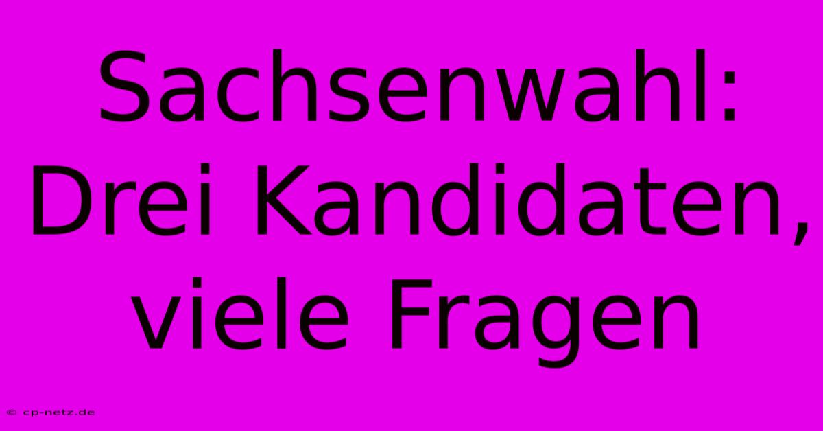 Sachsenwahl: Drei Kandidaten, Viele Fragen