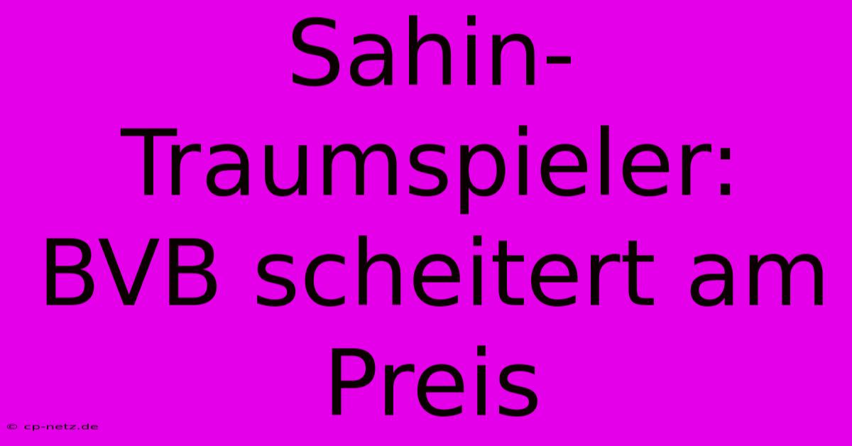 Sahin-Traumspieler: BVB Scheitert Am Preis