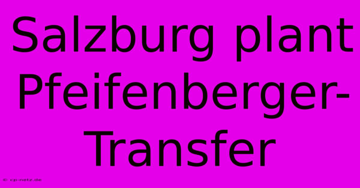 Salzburg Plant Pfeifenberger-Transfer