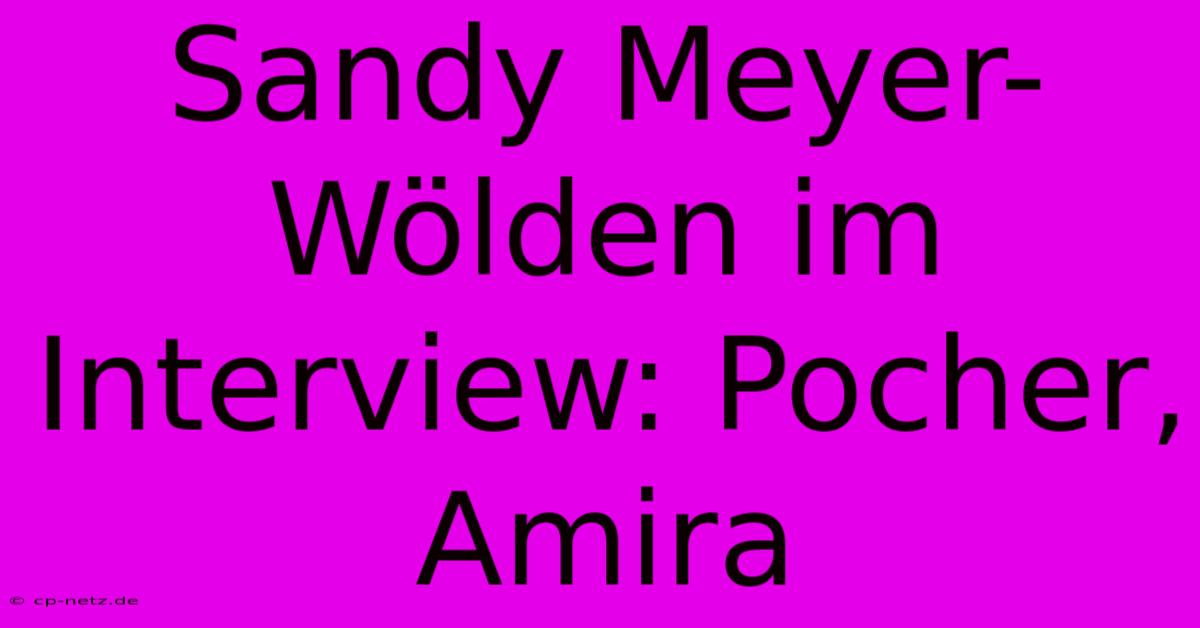 Sandy Meyer-Wölden Im Interview: Pocher, Amira