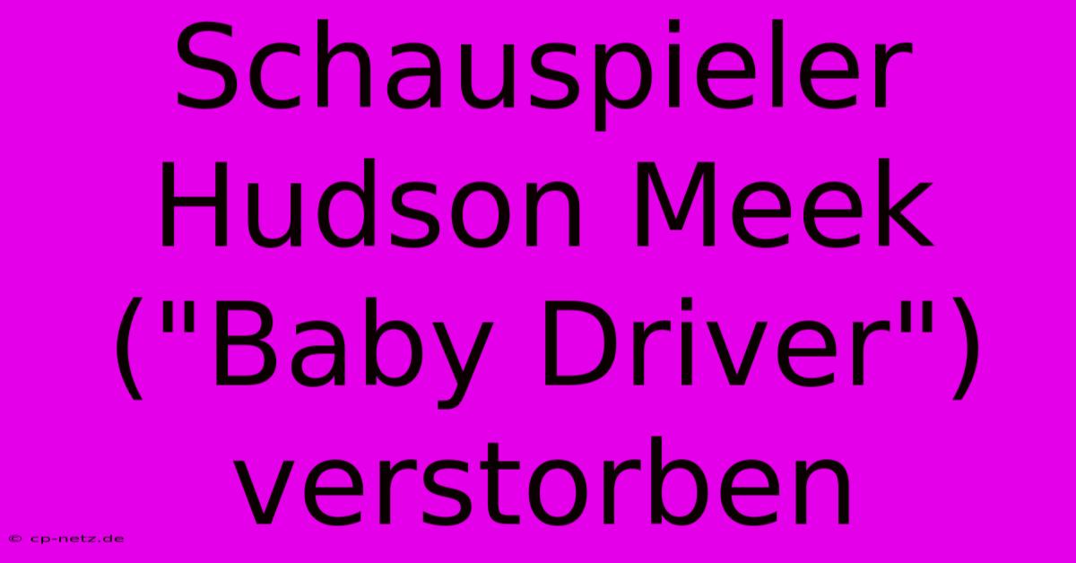 Schauspieler Hudson Meek (