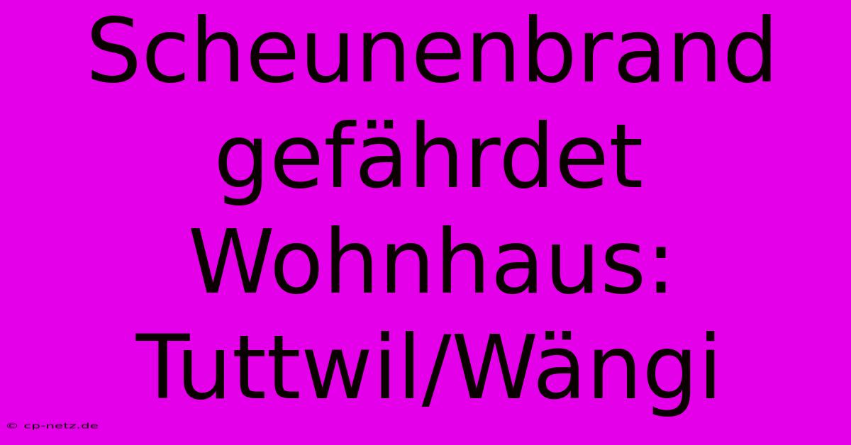 Scheunenbrand Gefährdet Wohnhaus: Tuttwil/Wängi