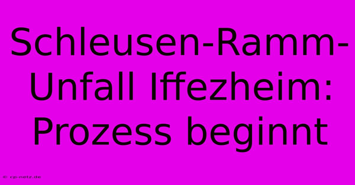 Schleusen-Ramm-Unfall Iffezheim: Prozess Beginnt