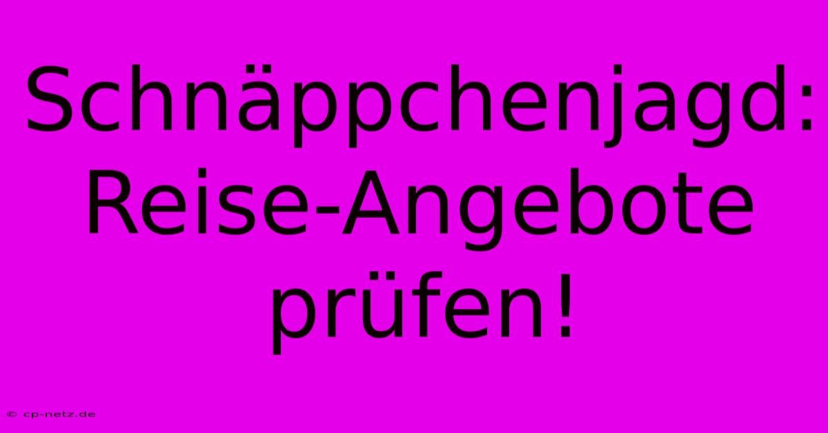 Schnäppchenjagd: Reise-Angebote Prüfen!