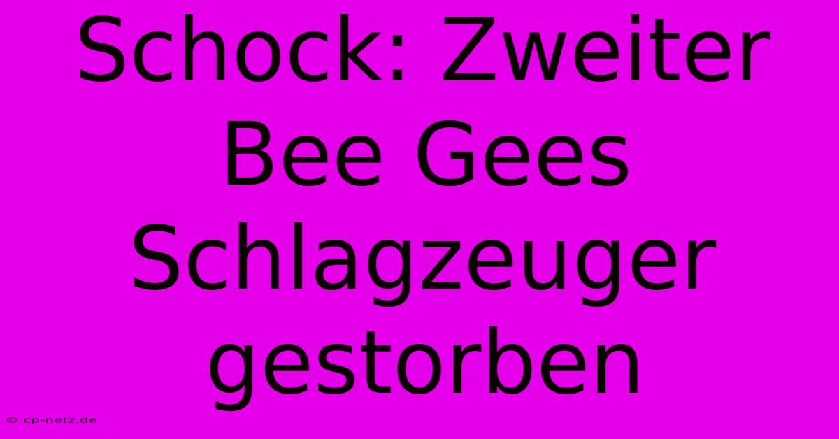 Schock: Zweiter Bee Gees Schlagzeuger Gestorben